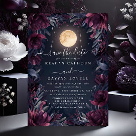 Tarjeta de Anuncio de Boda Jardín de Medianoche Lu