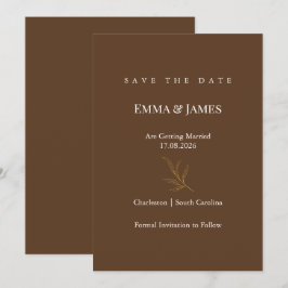 Tarjeta de Anuncio de Boda Minimalista Elegante | 