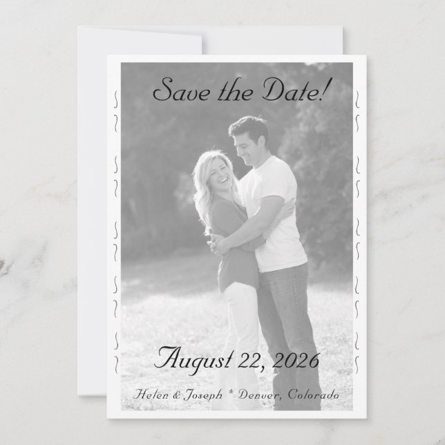 Tarjeta de anuncio de boda Nuptial Grace Save The  (Anverso)