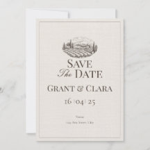 Tarjeta de Anuncio de Boda Oak & Ivory Flat Save T
