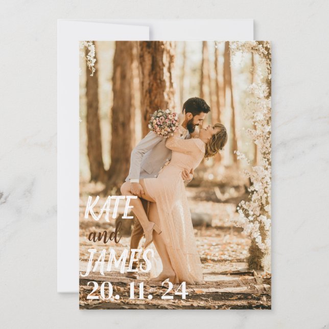 Tarjeta de Anuncio de Boda Personalizada (Anverso)