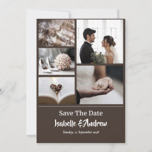 Tarjeta de anuncio de boda personalizada con foto