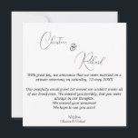 Tarjeta de anuncio de boda privada personalizada<br><div class="desc">Tarjeta de anuncio de boda privada personalizada,  tarjeta de anuncio de boda,  anuncia a tus amigos y familiares que no pudieron asistir a tu boda,  porque fue una ceremonia de boda privada,  edita esta tarjeta de anuncio de boda agregando tus propios detalles para anunciar tu boda;</div>