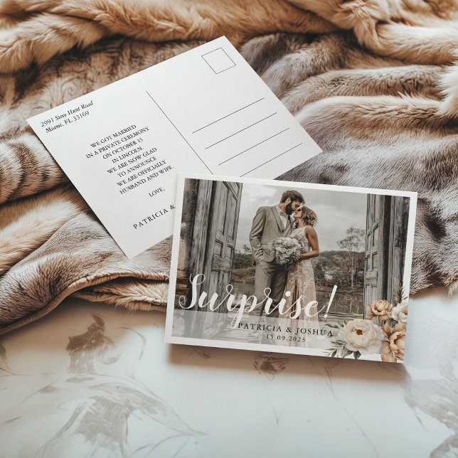 Tarjeta de Anuncio de Boda Recién Casados (Subido por el creador)