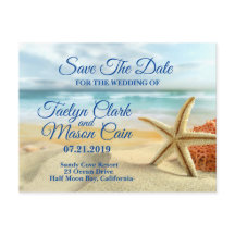 Tarjeta de Anuncio de Boda Tropical con Escena de