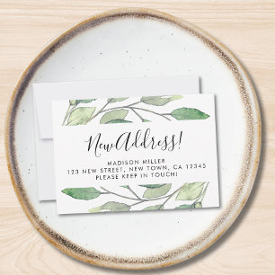 Tarjeta de anuncio de cambio de dirección económic