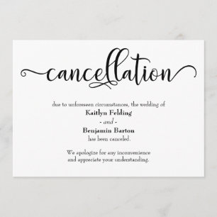 Tarjeta de Anuncio de Cancelación de Boda con Cali