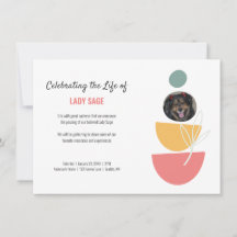 Tarjeta de anuncio de celebración de vida con pres