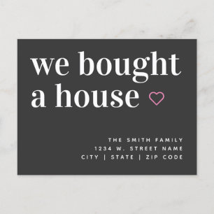 Tarjeta de anuncio de compra de casa sencilla