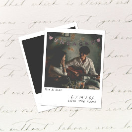 Tarjeta de Anuncio de Compromiso con Foto Instantá