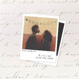 Tarjeta de Anuncio de Compromiso con Foto Instantá