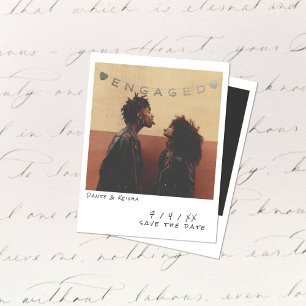 Tarjeta de Anuncio de Compromiso con Foto Instantá