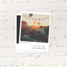 Tarjeta de Anuncio de Compromiso con Foto Instantá