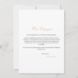 Tarjeta de Anuncio de Compromiso con Letra Elegant