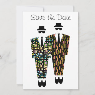 Tarjeta de Anuncio de Compromiso Gay Save The Date