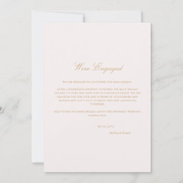 Tarjeta de Anuncio de Compromiso Script Blush Pink