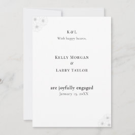 Tarjeta de Anuncio de Compromiso Soft Bloom Elegan