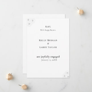 Tarjeta de Anuncio de Compromiso Soft Bloom Elegan