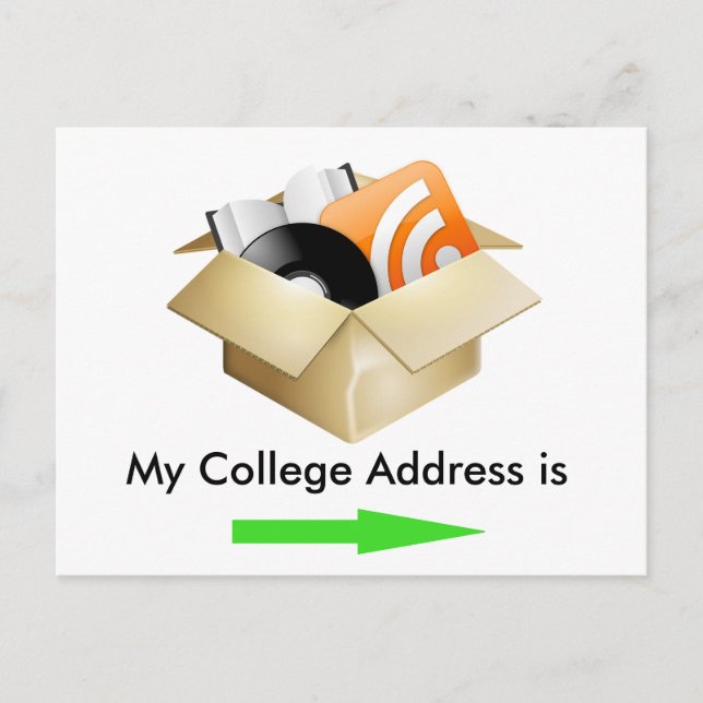 Tarjeta de anuncio de dirección de mi universidad (Anverso)