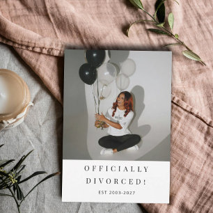 Tarjeta de anuncio de divorcio minimalista con fot