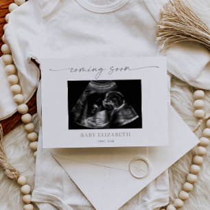 Tarjeta de anuncio de embarazo boho minimalista si