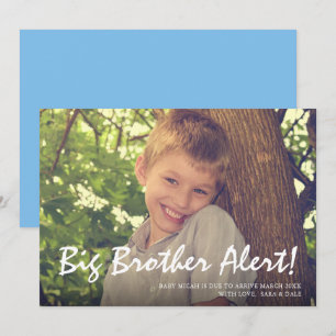 Tarjeta de Anuncio de Embarazo con Foto Hermano Ma