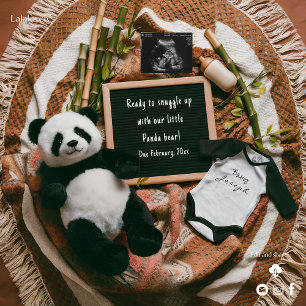 Tarjeta de Anuncio de Embarazo de Panda Neutral Bo