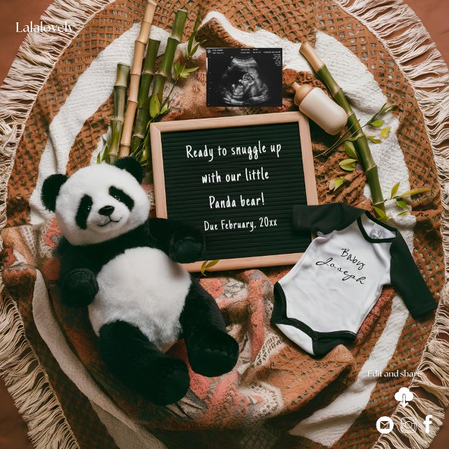 Tarjeta de Anuncio de Embarazo de Panda Neutral Bo (Subido por el creador)