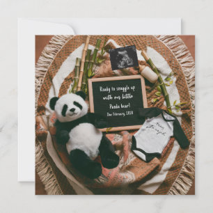 Tarjeta de anuncio de embarazo de Panda Neutral Bo