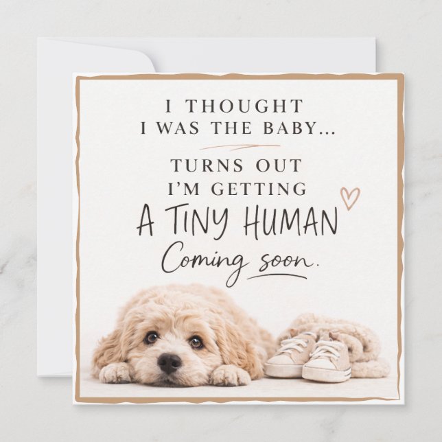 Tarjeta de anuncio de embarazo de perro (Anverso)