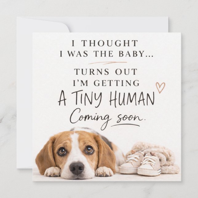 Tarjeta de anuncio de embarazo de perro (Anverso)