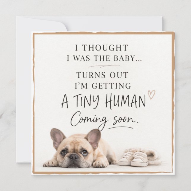 Tarjeta de anuncio de embarazo de perro (Anverso)