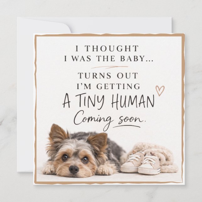 Tarjeta de anuncio de embarazo de perro (Anverso)