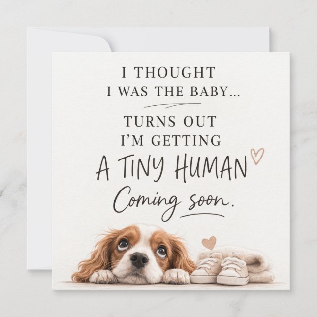 Tarjeta de Anuncio de Embarazo de Perro (Anverso)