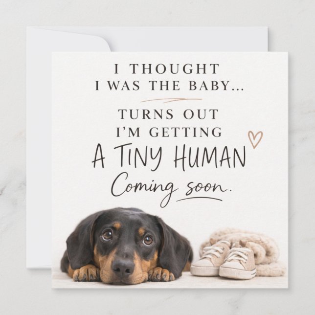 Tarjeta de anuncio de embarazo de perro (Anverso)