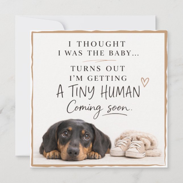 Tarjeta de Anuncio de Embarazo de Perro (Anverso)