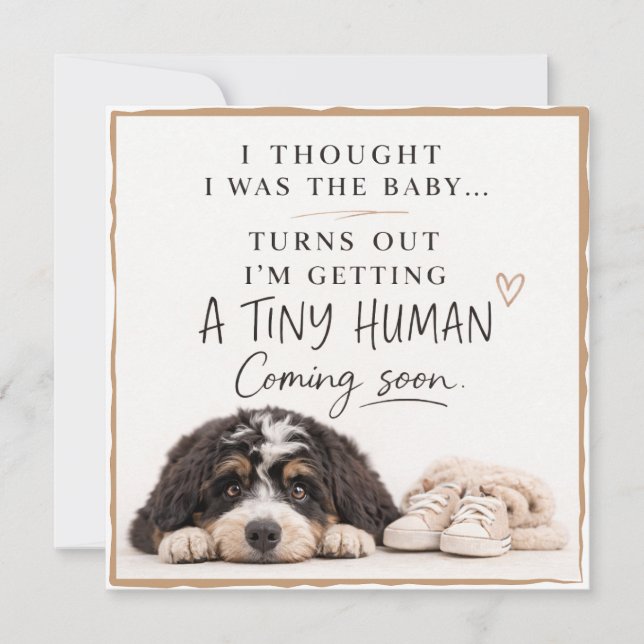 Tarjeta de anuncio de embarazo de perro (Anverso)