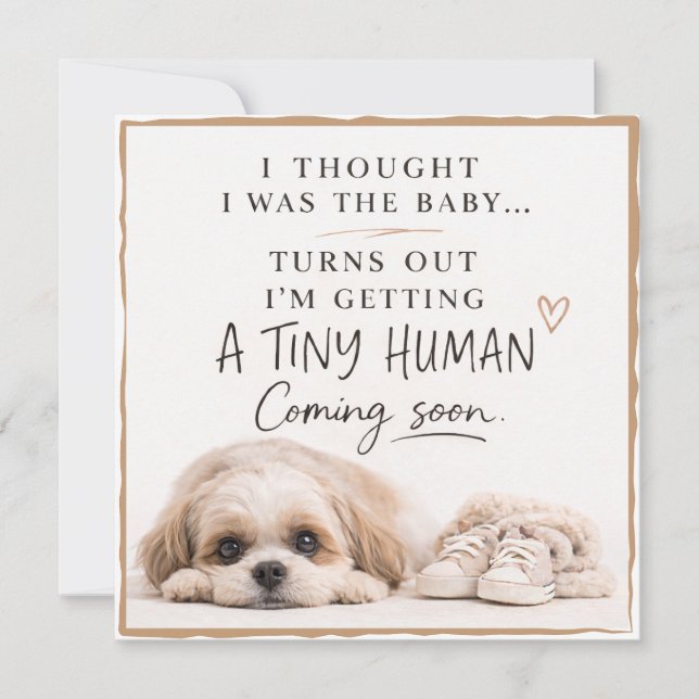 Tarjeta de Anuncio de Embarazo de Perro (Anverso)