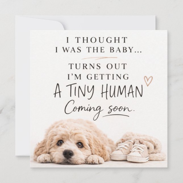 Tarjeta de Anuncio de Embarazo de Perro (Anverso)