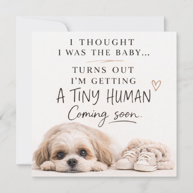 Tarjeta de Anuncio de Embarazo de Perro (Anverso)