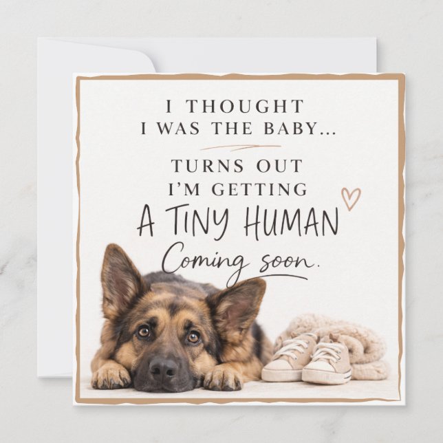 Tarjeta de anuncio de embarazo de perro (Anverso)