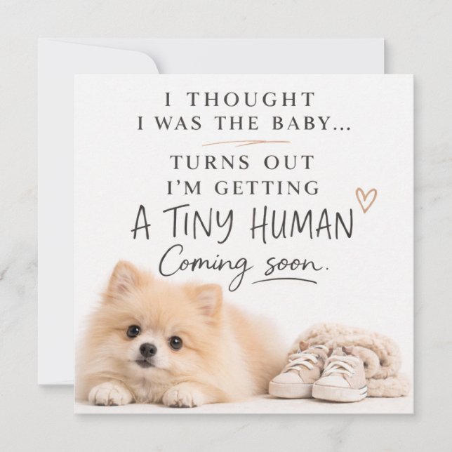 Tarjeta de anuncio de embarazo de perro (Anverso)