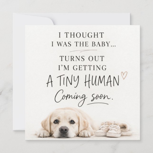 Tarjeta de anuncio de embarazo de perro (Anverso)