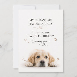 Tarjeta de anuncio de embarazo de perro