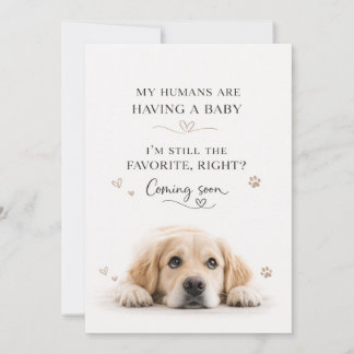 Tarjeta de anuncio de embarazo de perro