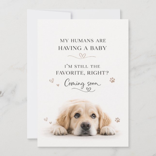 Tarjeta de anuncio de embarazo de perro (Anverso)