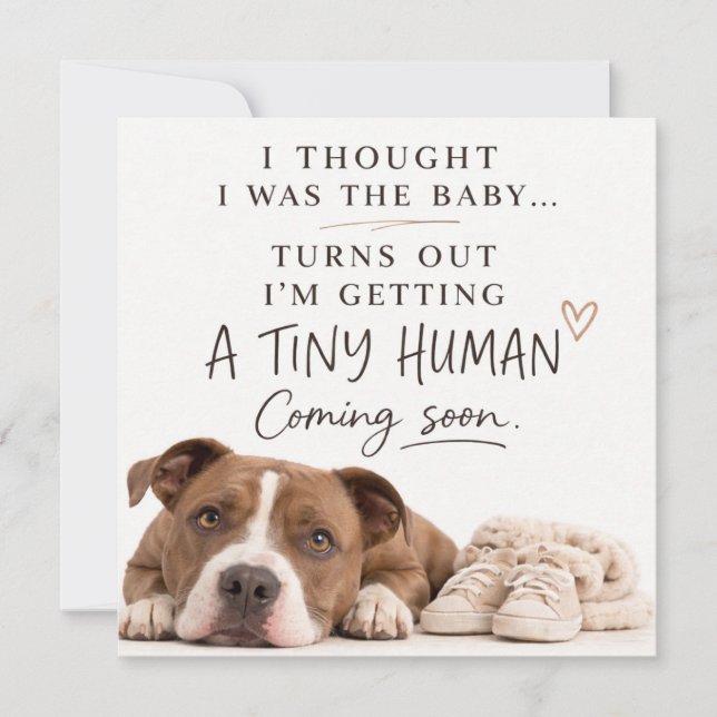 Tarjeta de anuncio de embarazo de perro (Anverso)