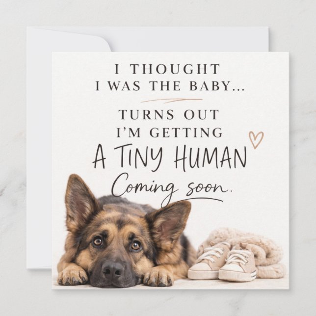 Tarjeta de anuncio de embarazo de perro (Anverso)