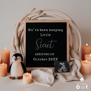 Tarjeta de Anuncio de Embarazo de Pingüino Elegant