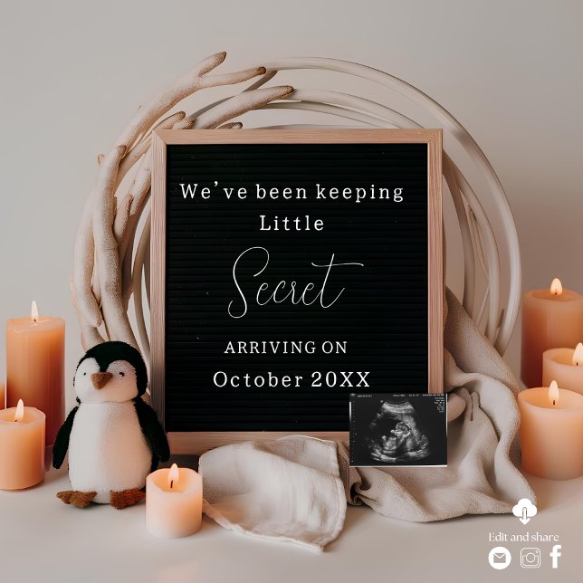 Tarjeta de Anuncio de Embarazo de Pingüino Elegant (Subido por el creador)